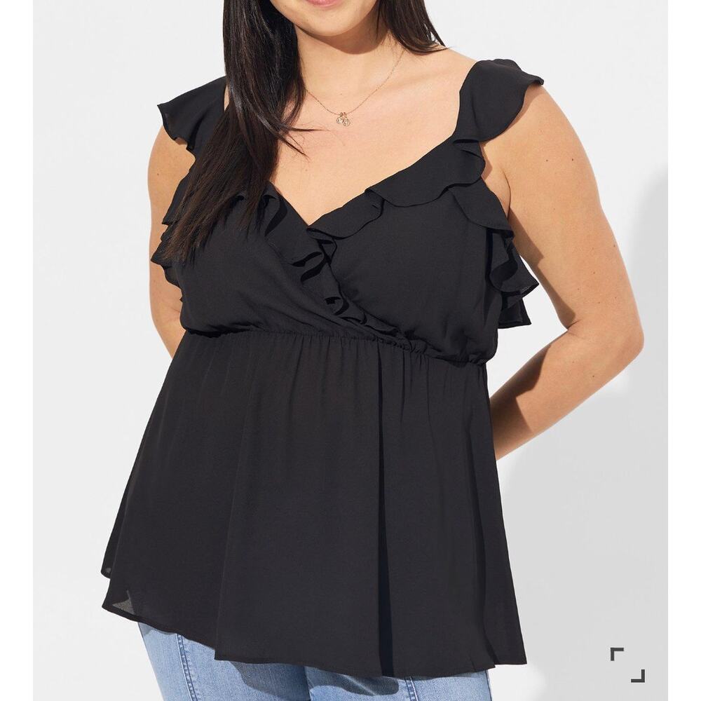 Torrid Peplum Georgette Ruffle Tank Top Size 2/2x NWT
